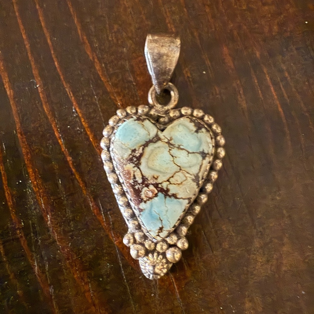 -SOLD- Golden Hills Heart-Shaped Turquoise Pendant